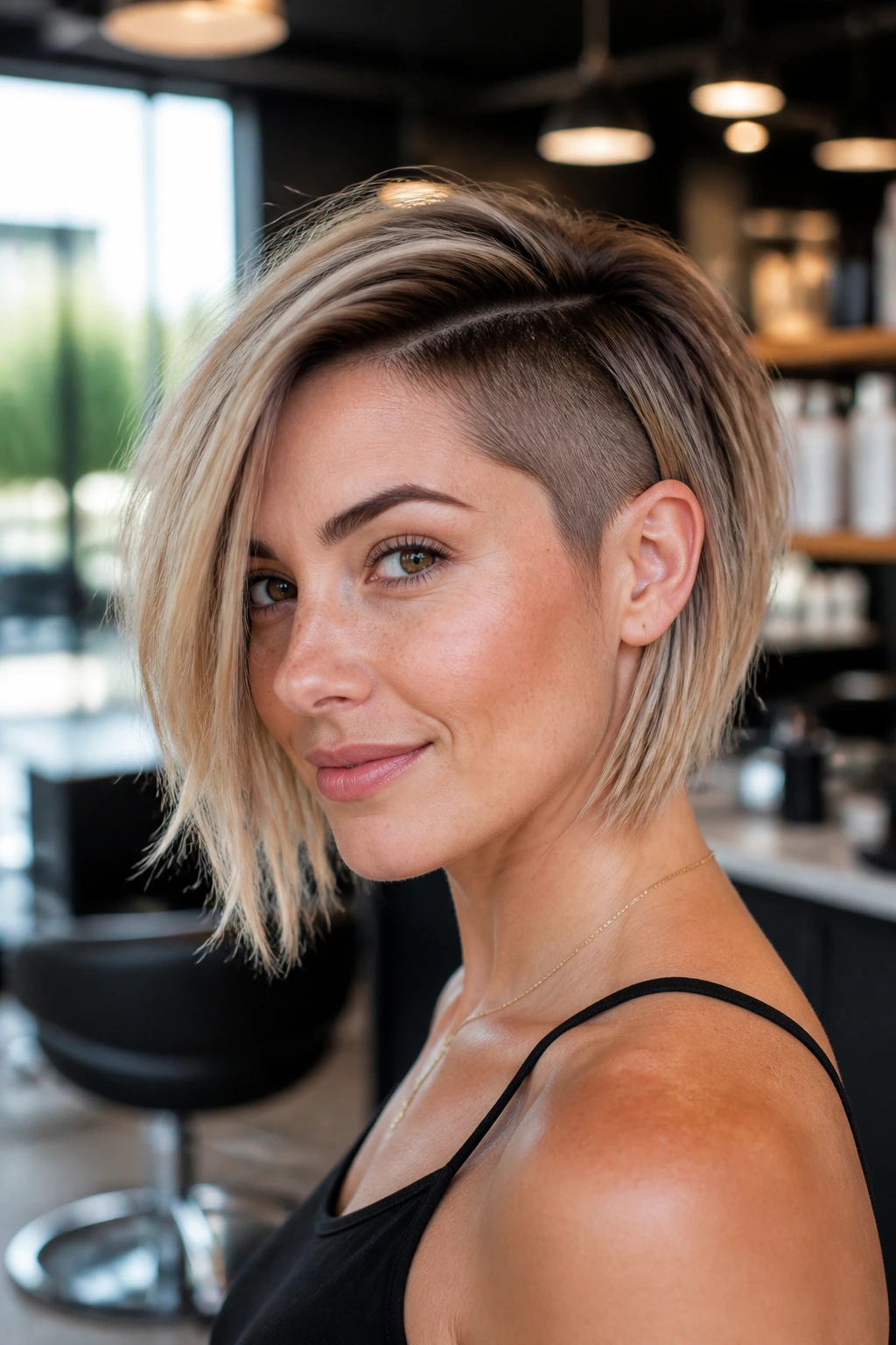 Airy sliced-ends bob on a real person with piecey ends
