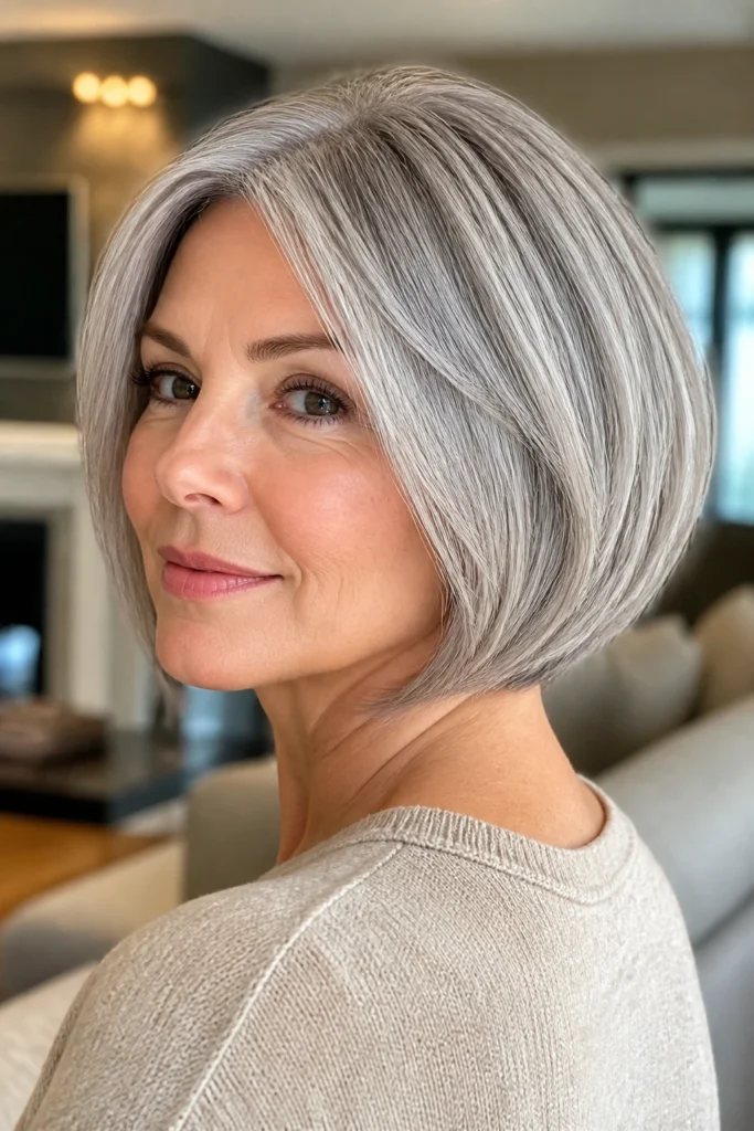 25 Grey Bobs for Fine Hair and Round Faces