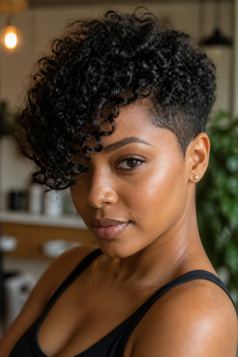22 Asymmetrical Short Curly Haircuts for Black Hair
