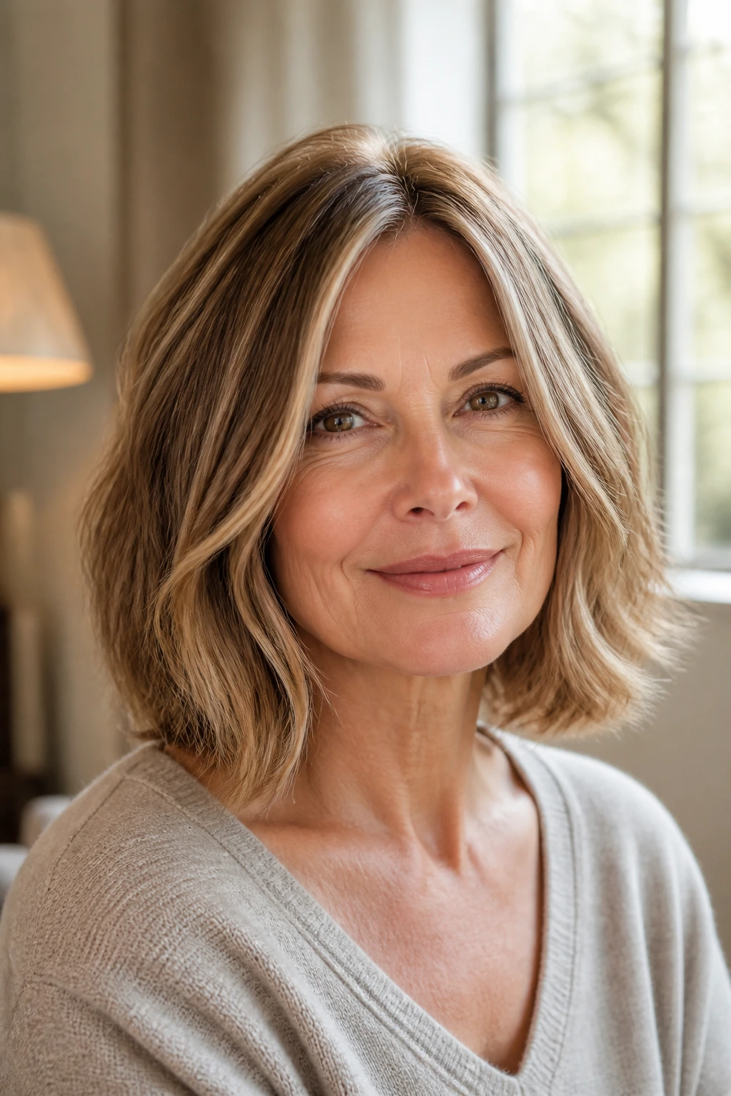 Portrait of a woman with babylights framing the face in soft morning light