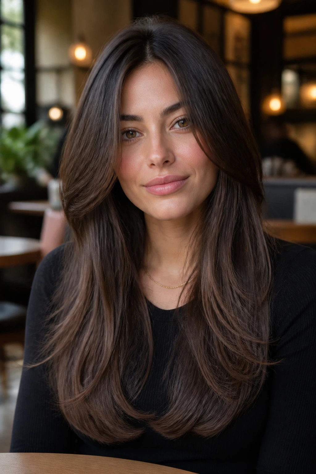 Portrait of a woman showing balanced U-layers with a soft edge.