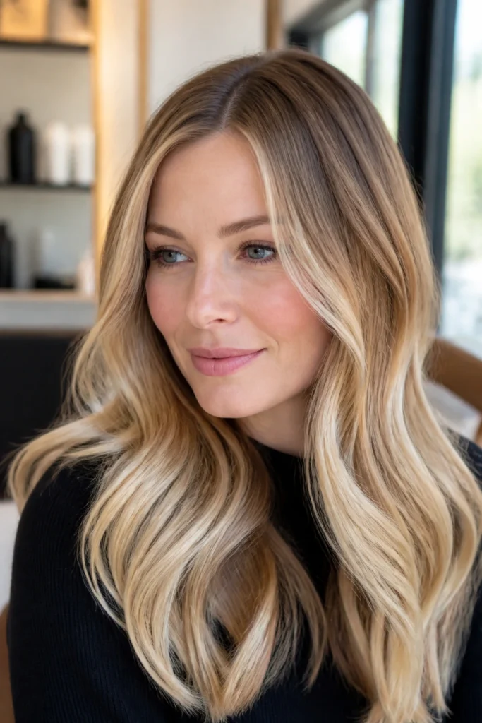 25 Golden Blonde Honey Balayage for Pale Skin
