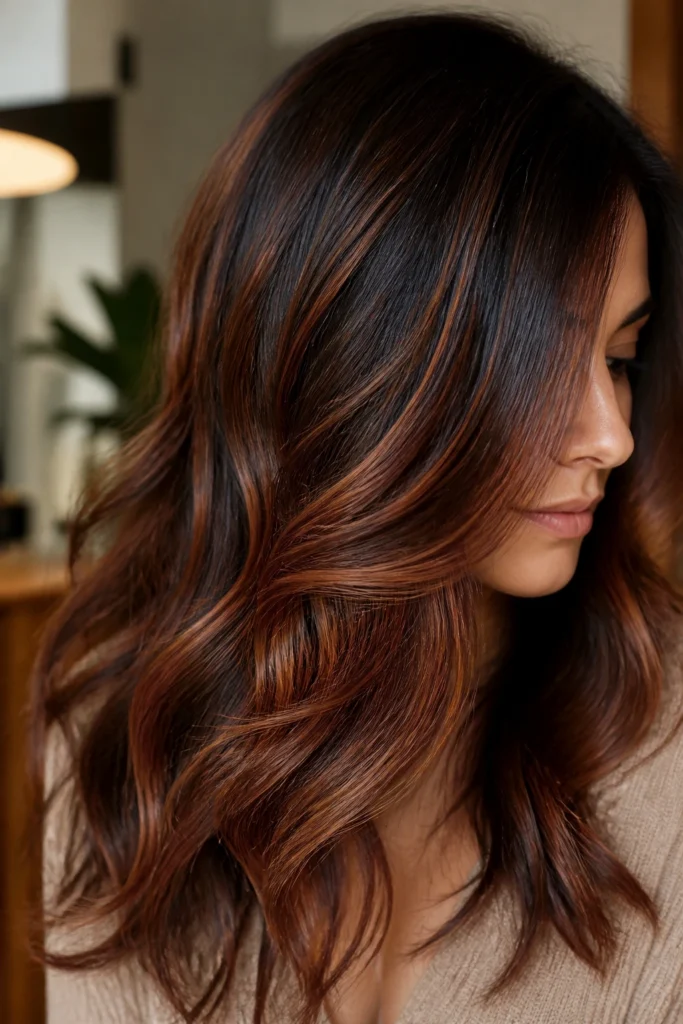 25 Brown Caramel Red Fall Highlights for Dark Hair