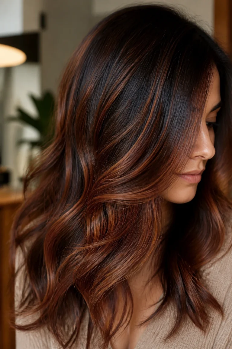 25 Brown Caramel Red Fall Highlights for Dark Hair