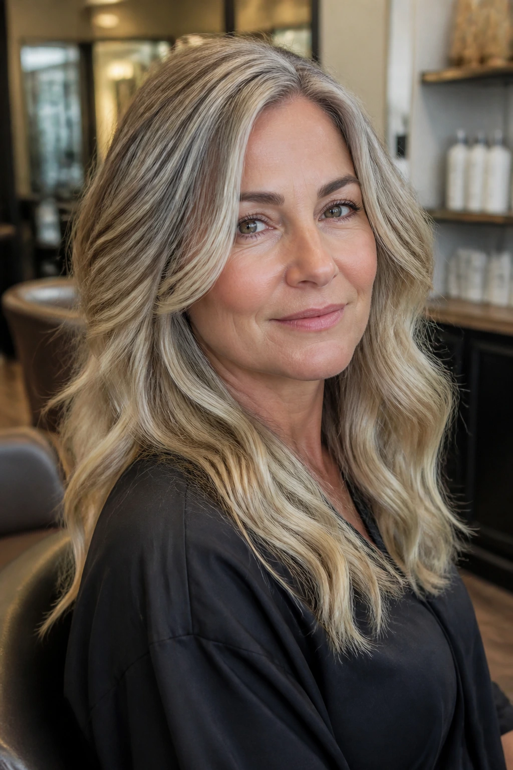 Portrait of a woman with warm and cool blonde tones