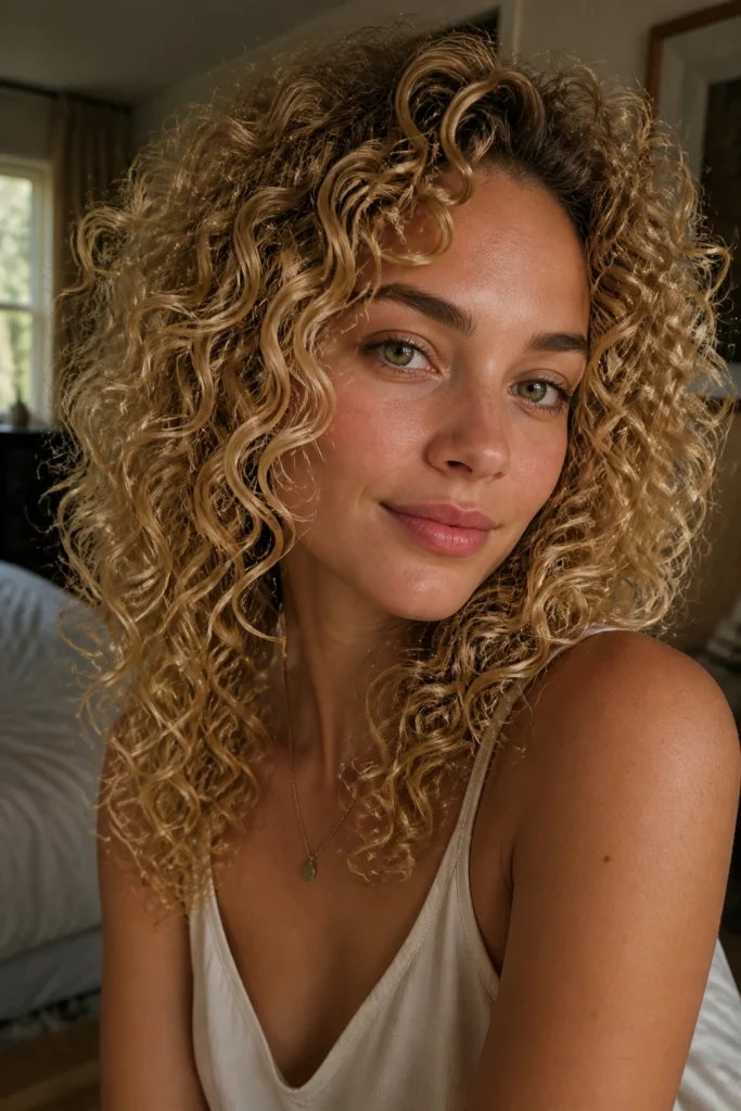 25 Blonde Hair Color Ideas for Curly Hair with Babylights