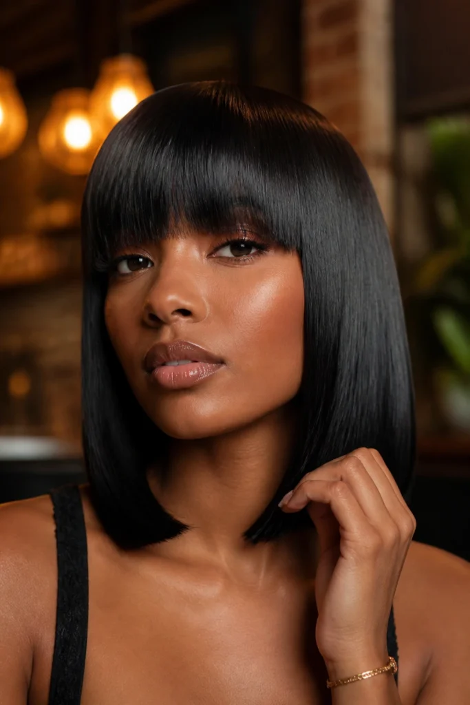 15 Full Closure Sew-In Styles with Bangs for Date Night