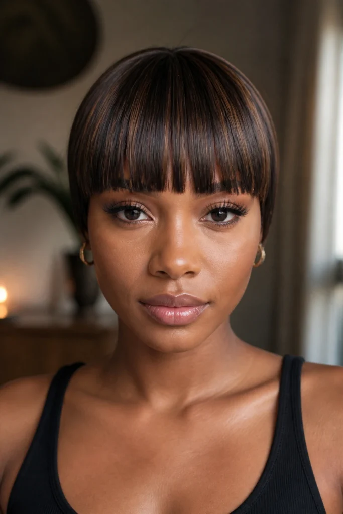 22 Weave Bangs for Short Natural Hair with Lowlights