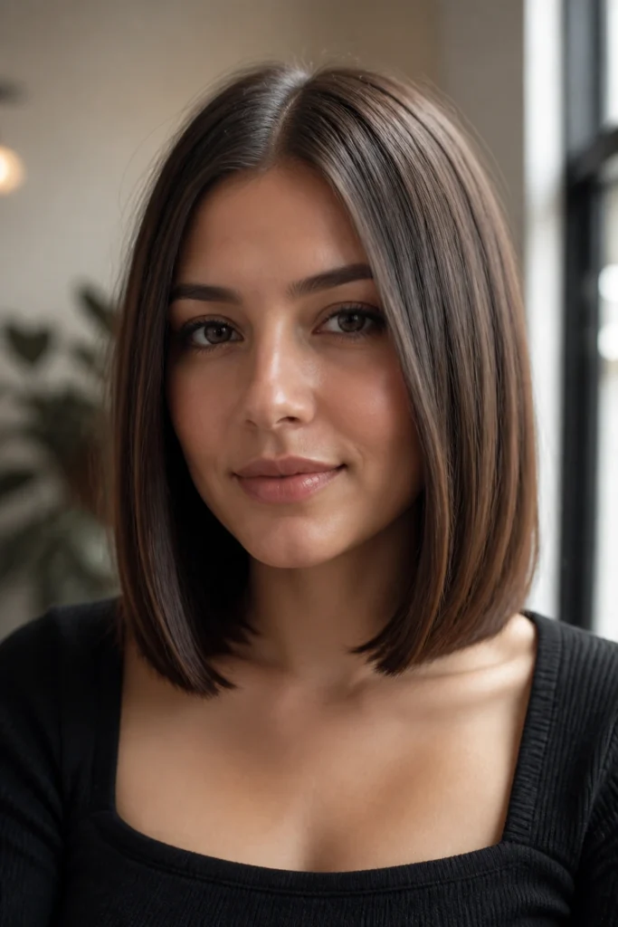 22 Medium Length Hairstyles for Round Faces