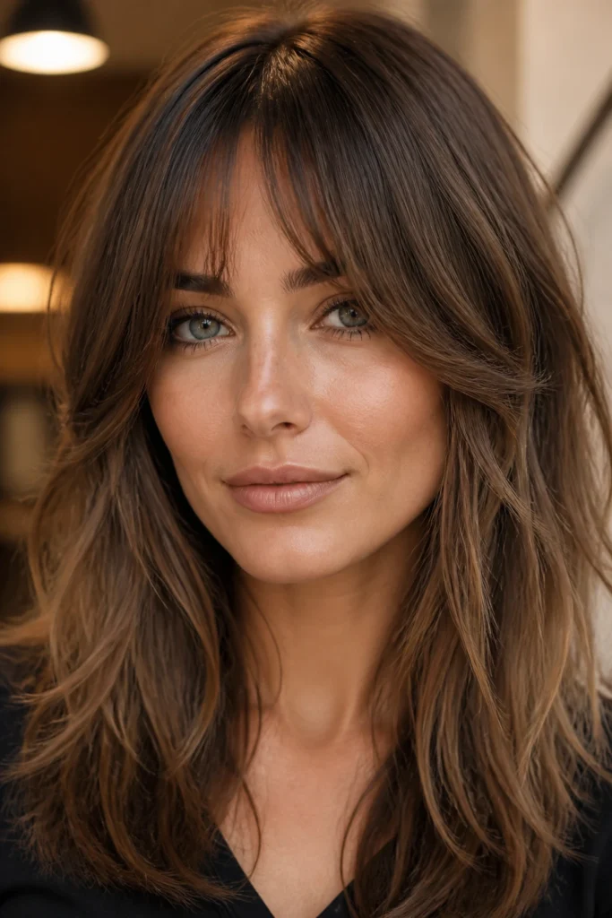 25 Trendy Bangs for Long Hair and Heart-Shaped Faces
