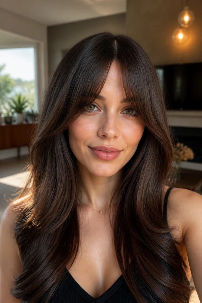 22 Front Bangs for Long Hair and Heart-Shaped Faces