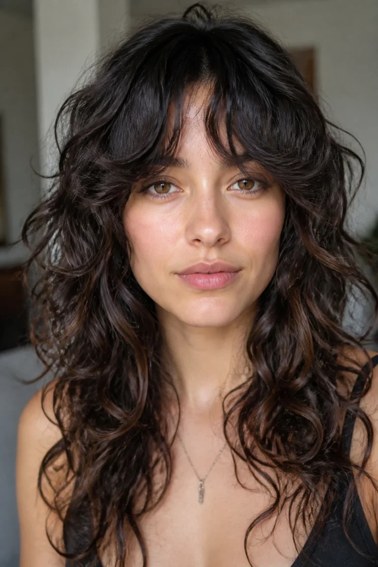 22 Long Shag Haircuts for Oval Faces with Curly Hair