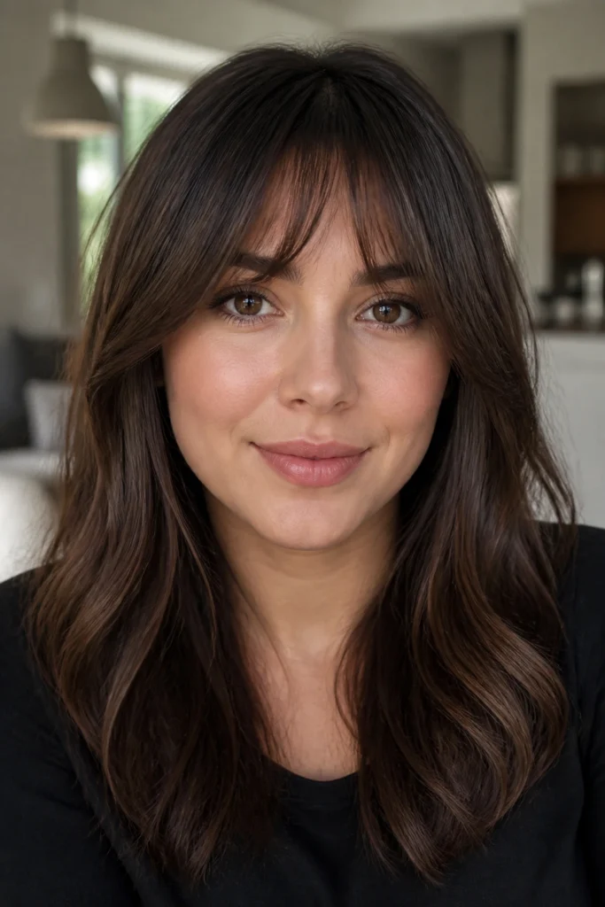 25 Soft Bangs for Round Faces and Thick Hair