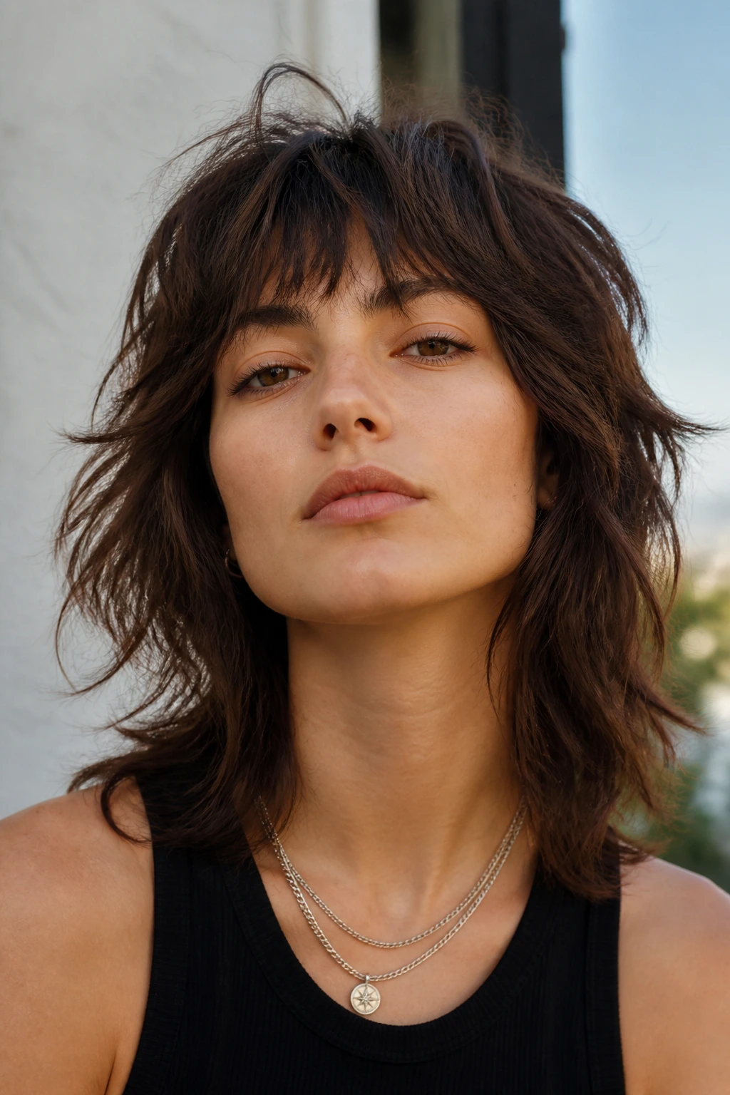 Close-up of thick-haired person with breathable, weight-balanced shag.