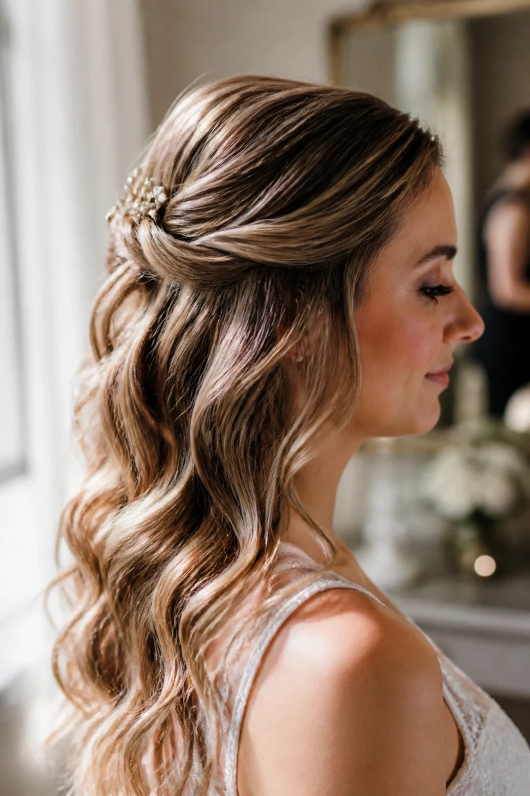 28 Romantic Hairstyles for Weddings with Wavy Hair