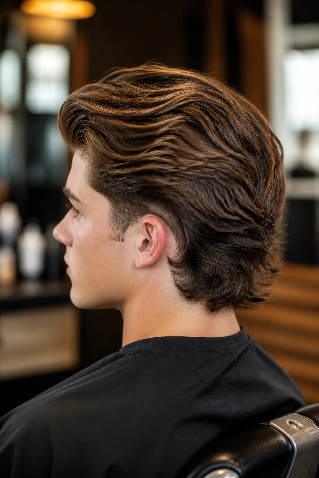 Portrait of a boy showing bro flow with tapered sides