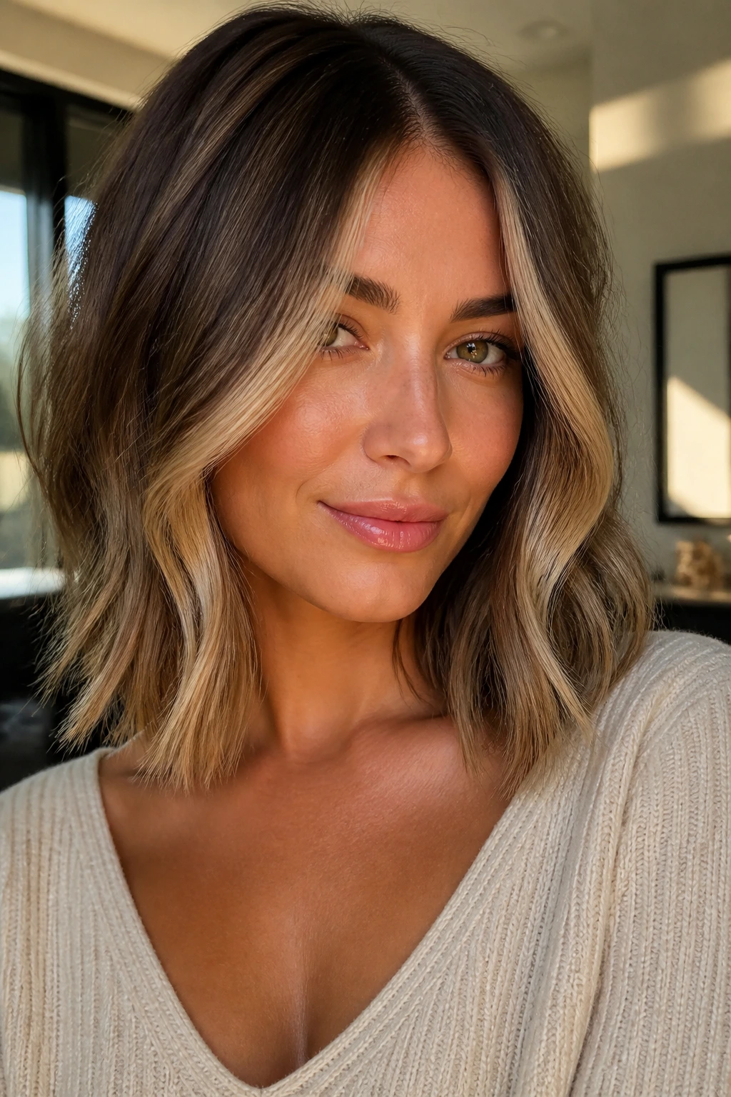 Bronde lob with soft melted money piece.