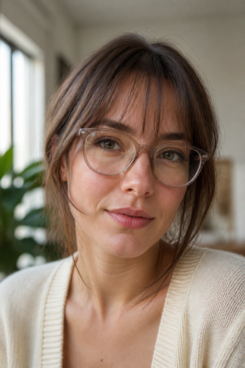Close-up of a real person with brow-grazer wisps