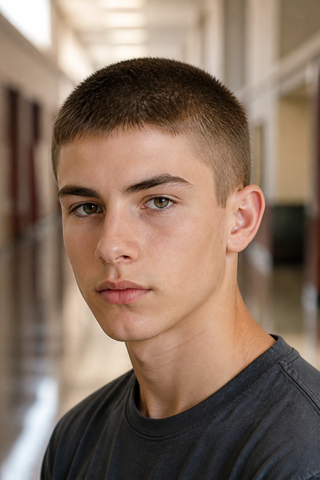 Teen boy with classic butch cut showing fuller look for fine hair