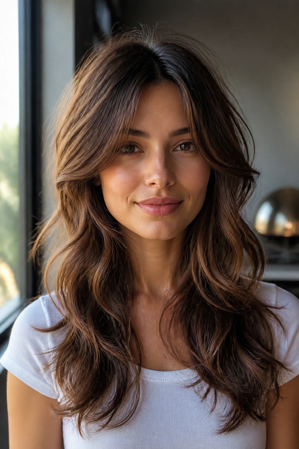 Real woman with butterfly cut and soft crown lift