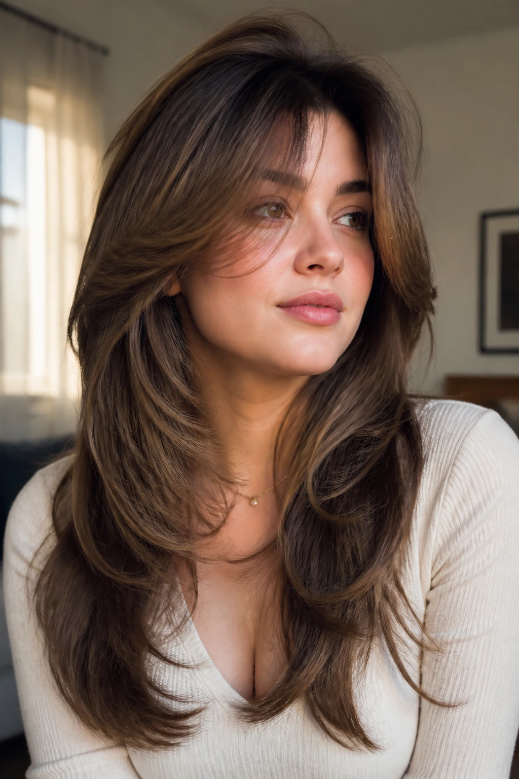 Portrait of a person with butterfly layers and crown lift.