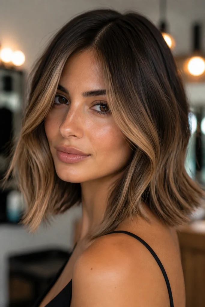 25 Golden Brunette Balayage for Olive Skin