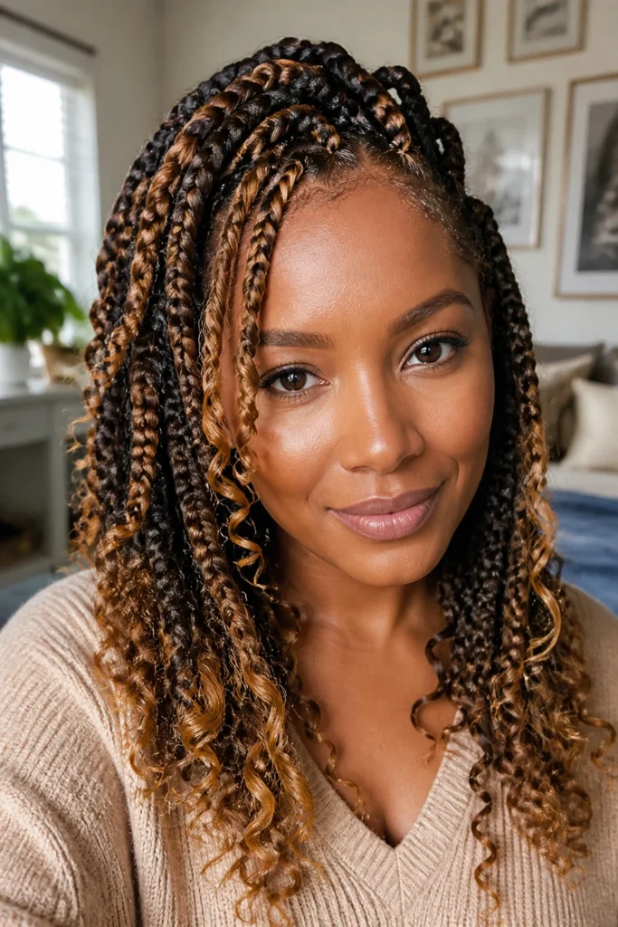 25 Protective Styles for Curly Hair with Caramel Highlights