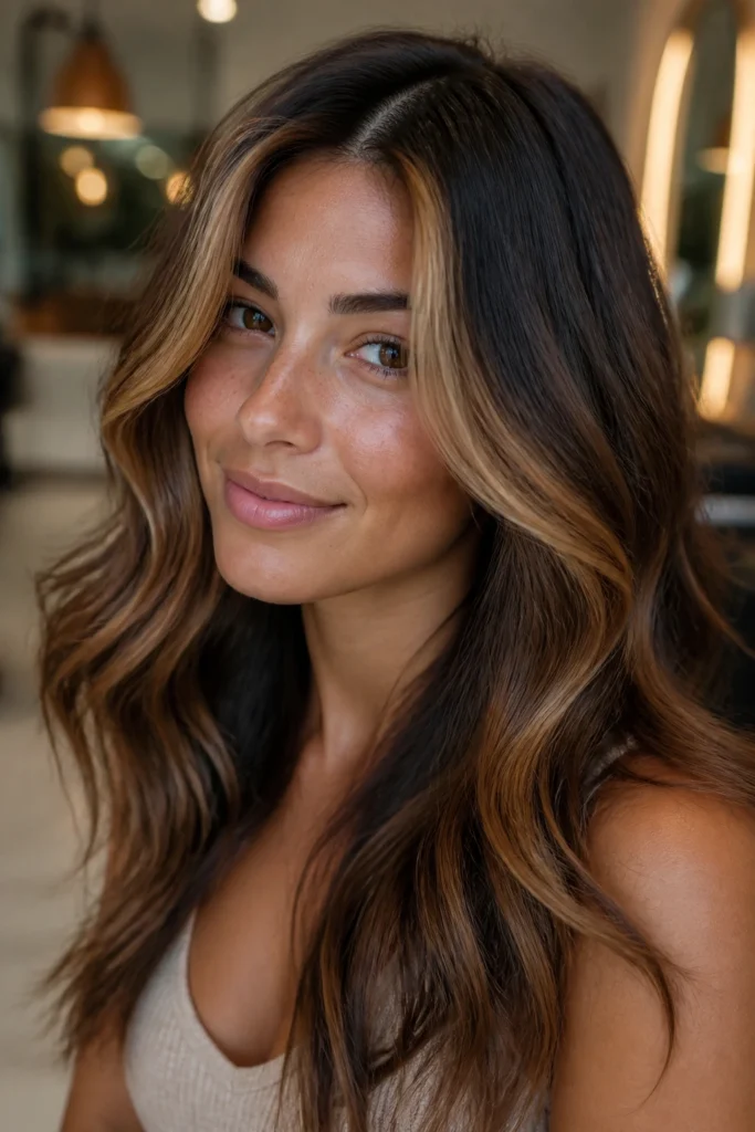 25 Bronde Balayage for Brunettes with Face-Framing Layers