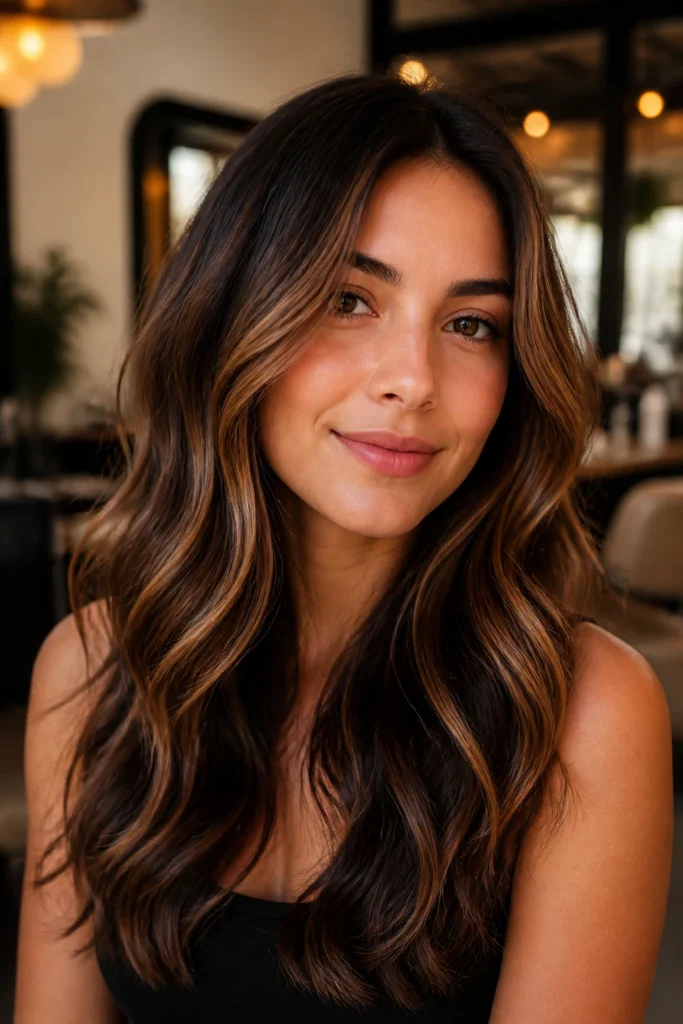 25 Caramel Light Brown Highlights for Dark Hair