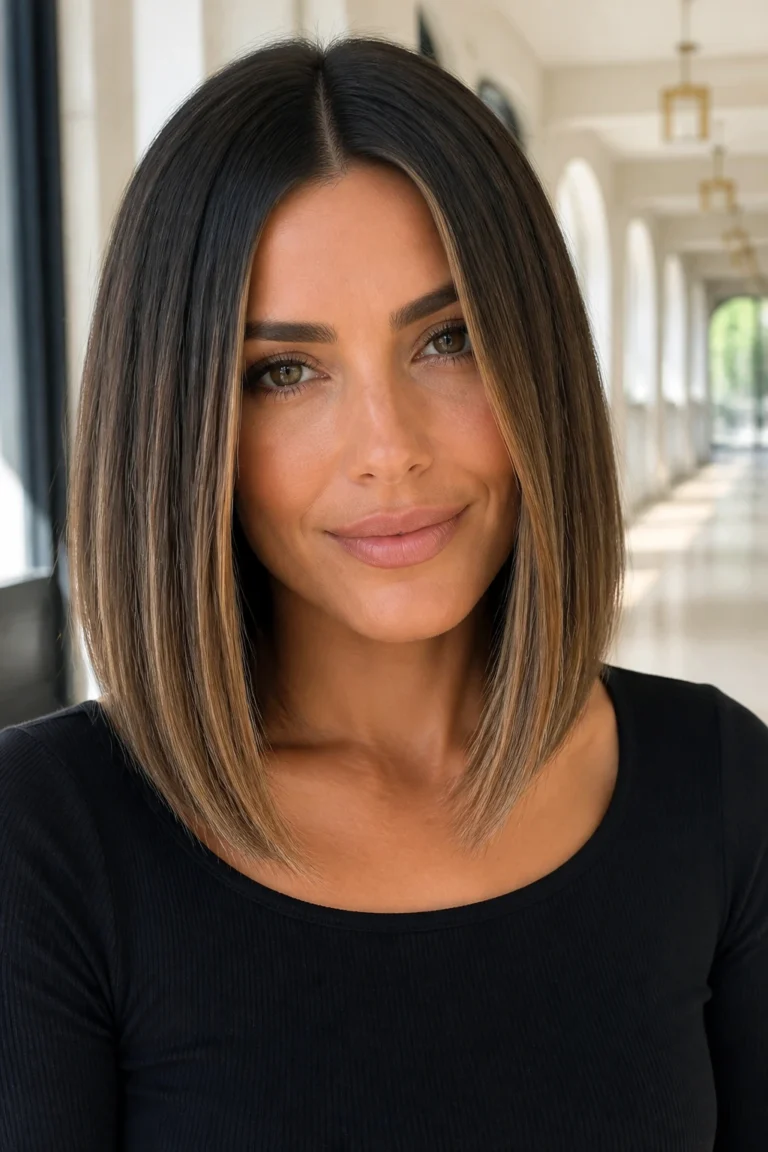22 Roots Dark Hairstyles for Fine Hair with Babylights