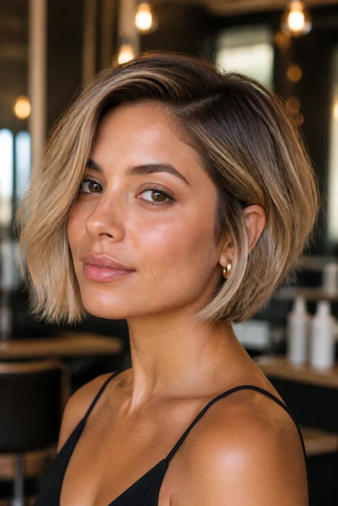 25 Blonde Short Balayage for Medium Skin Tones