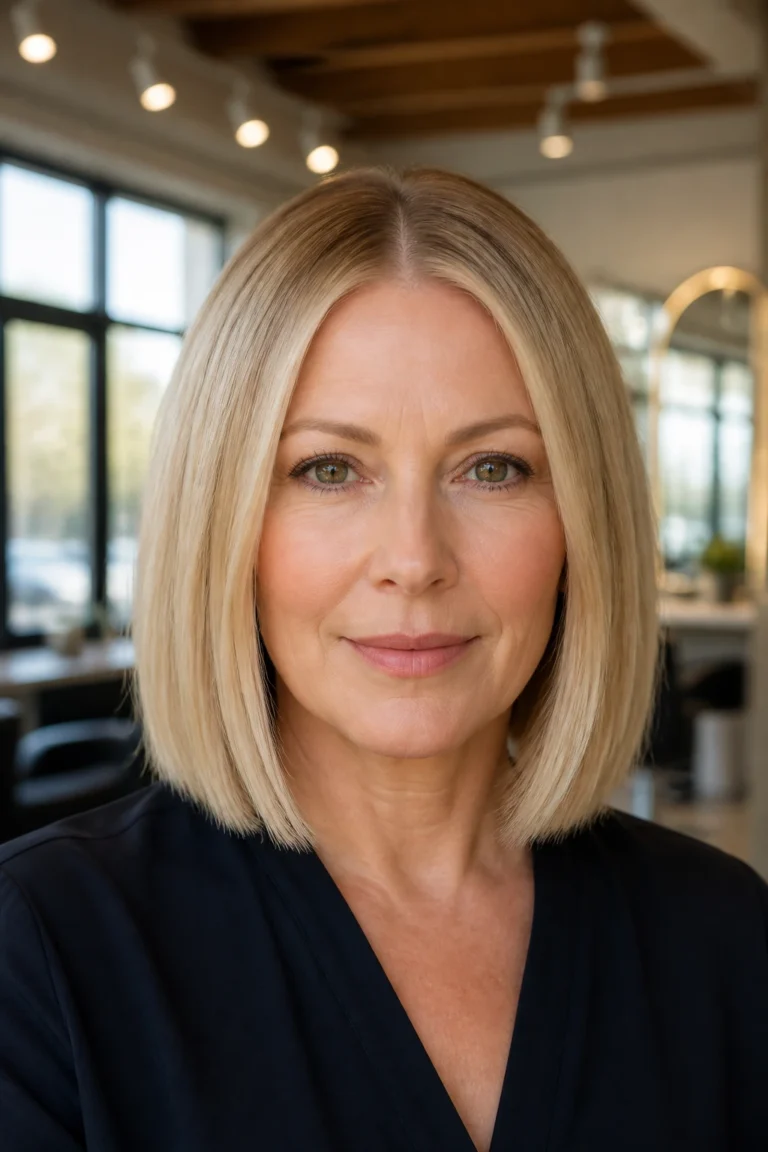 22 Blonde Mid Bobs for Women Over 50 with Thick Hair