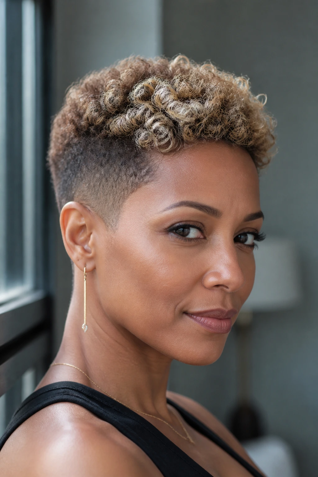 Champagne highlights on a tapered cut in a real person