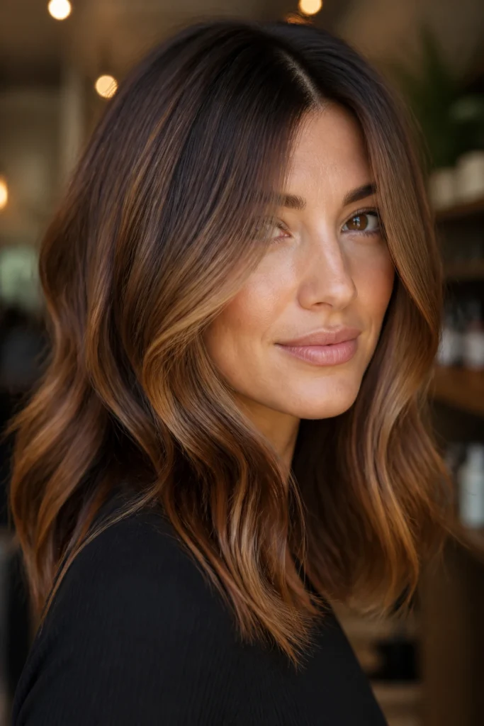 25 Brown Balayage for Warm Skin Tones with Fine Hair