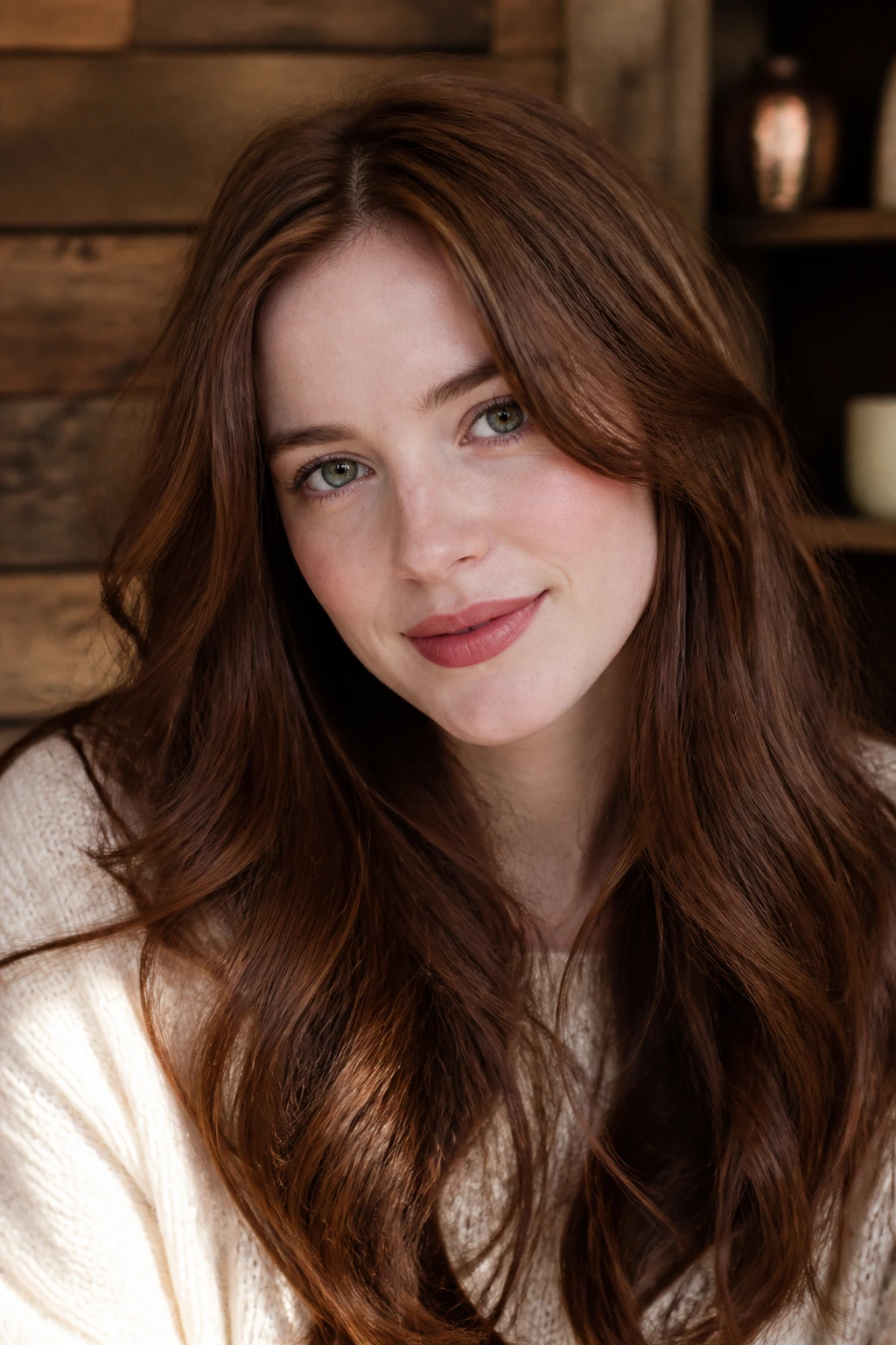 Chestnut glaze hair close-up
