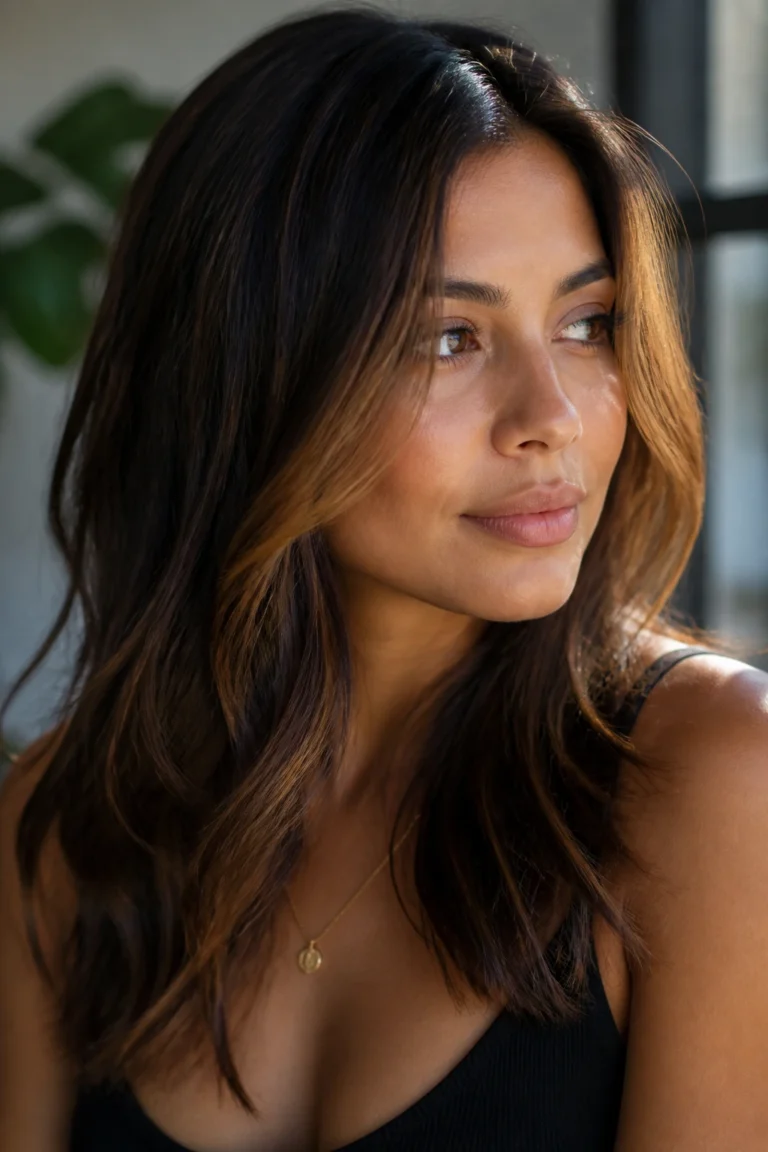25 Brown Highlights for Medium Skin Tones with Thin Hair