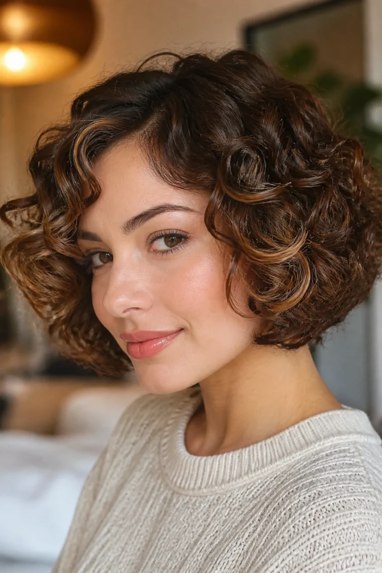 25 Types Hairstyles for Curly Hair with Lowlights