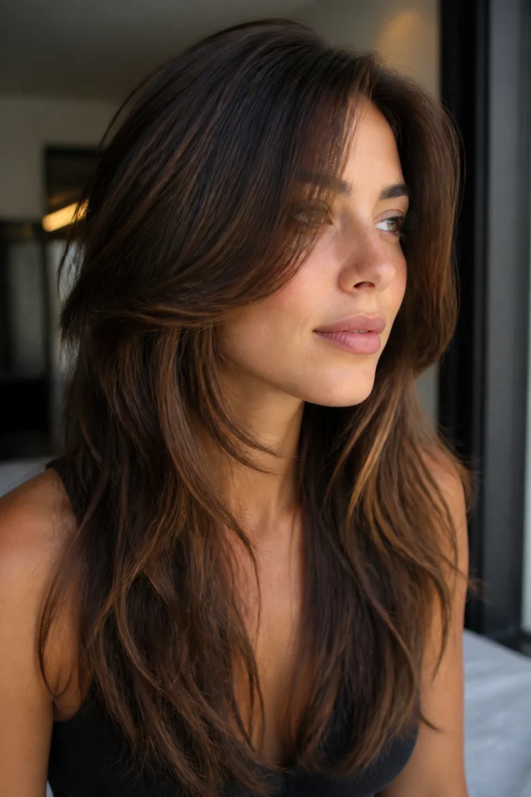 25 Swoop Bangs for Long Hair and Square Faces