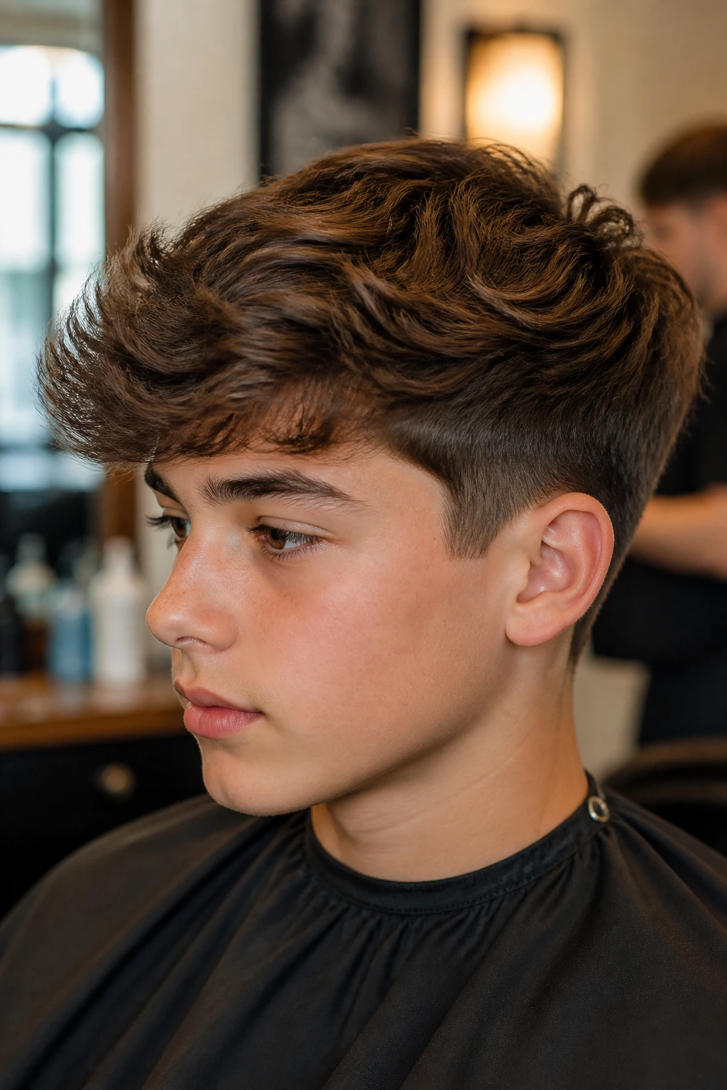 Boy with classic taper and loose texture showing wavy top