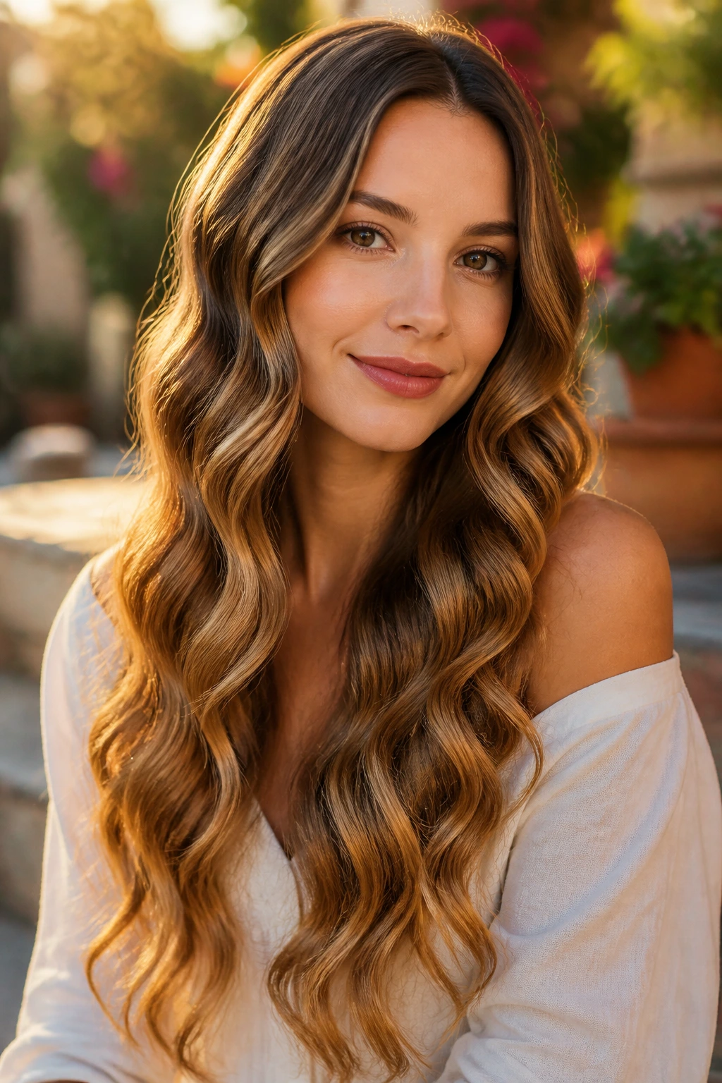 Close-up of a real woman with neatly defined clipped-set waves.