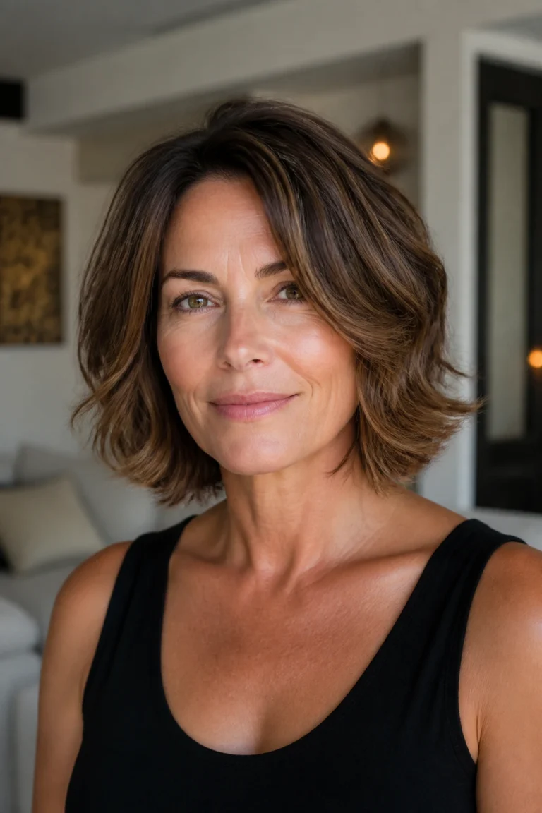 25 Wavy Bobs for Older Women and Square Faces