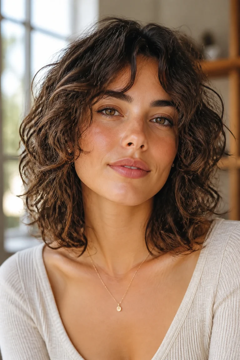 22 Modern Haircuts for Curly Hair and Heart-Shaped Faces