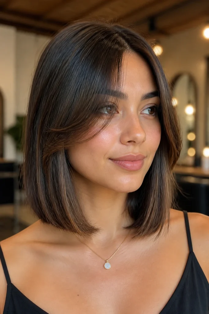25 Layered Hairstyles for Straight Hair with Curtain Bangs
