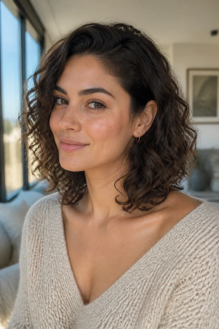 25 Medium Long Haircuts for Busy Mornings with Curly Hair