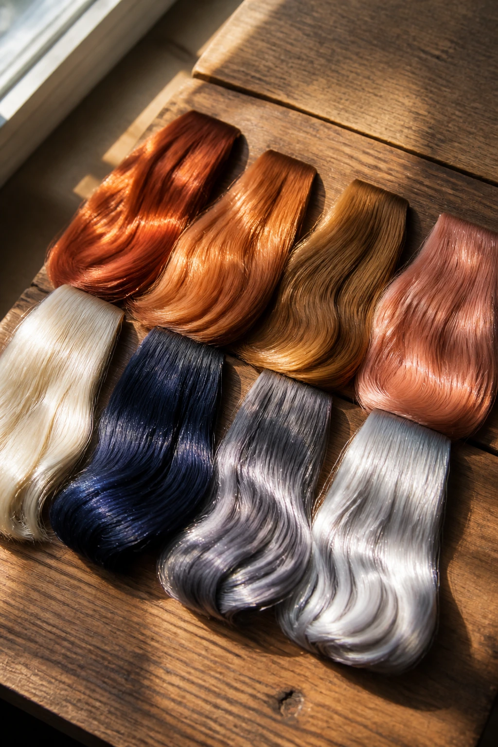 Color swatches showing warm and cool shades for sun and salt water longevity