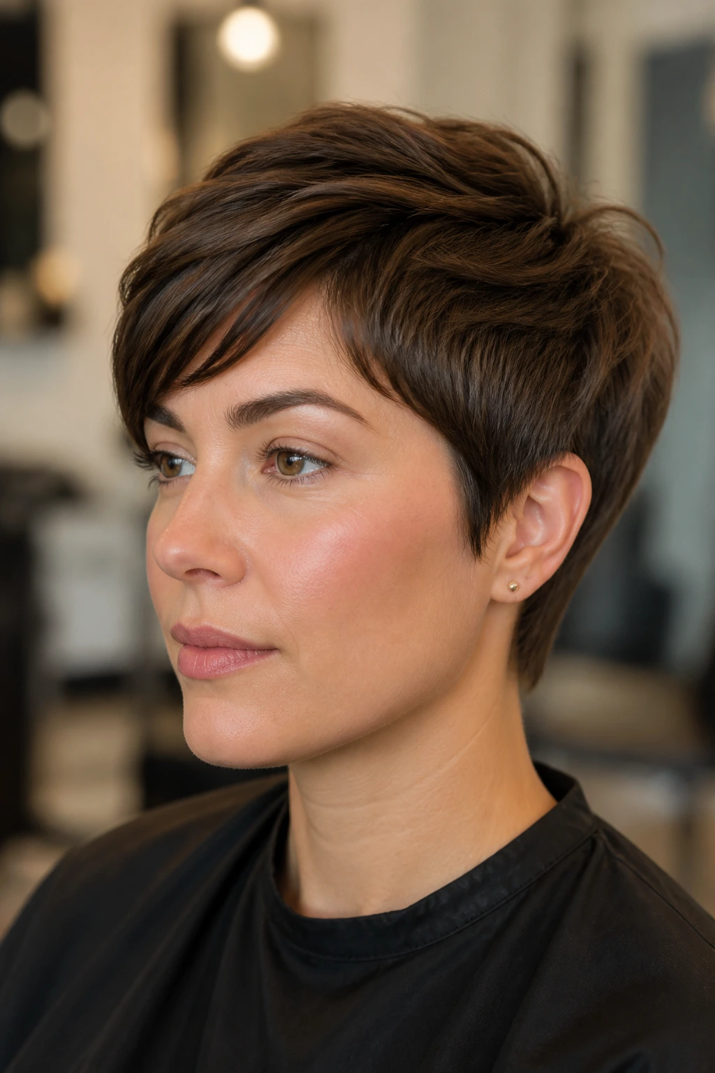 Client in salon chair during consultation