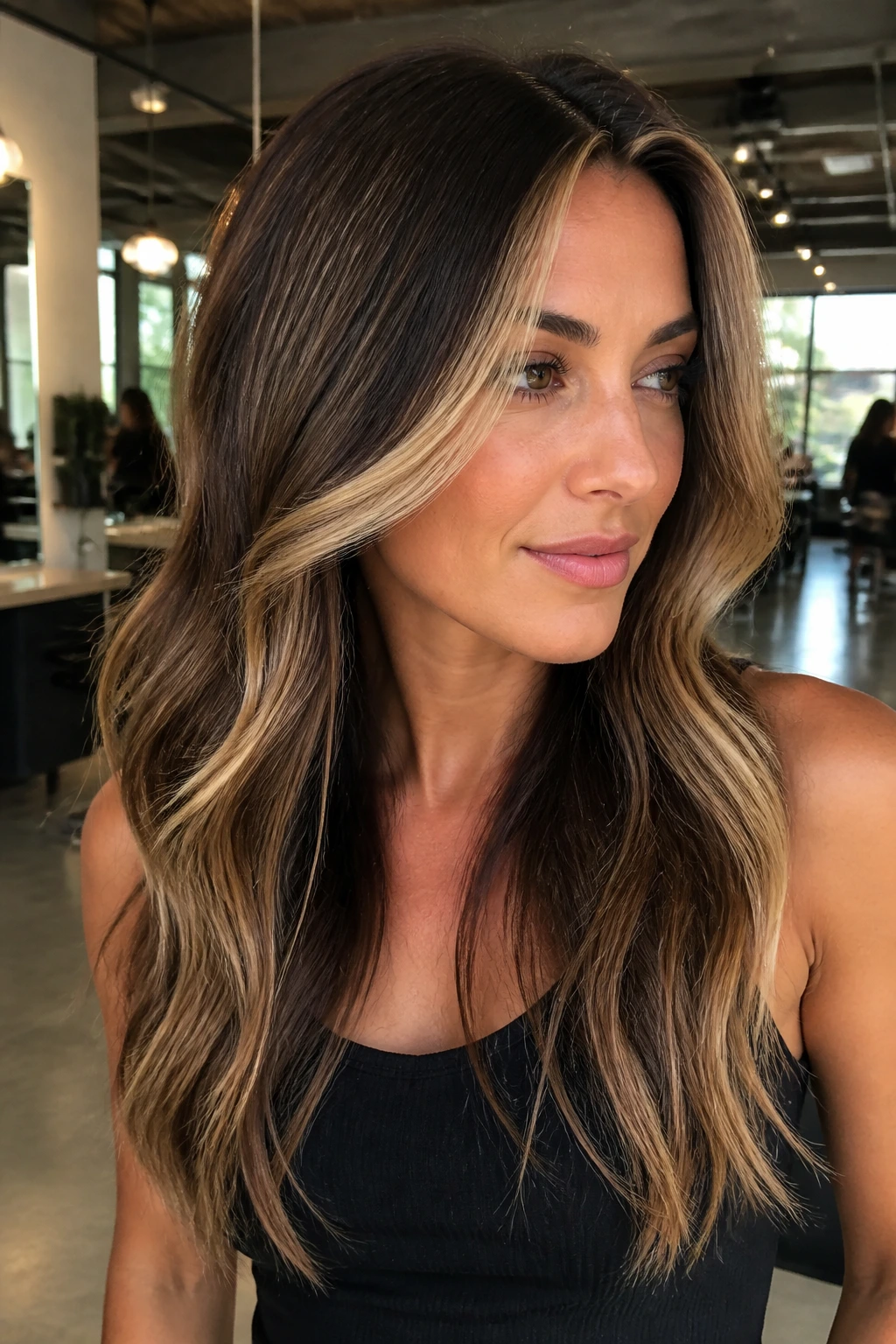 Portrait showing dramatic contour highlights with bright front piece