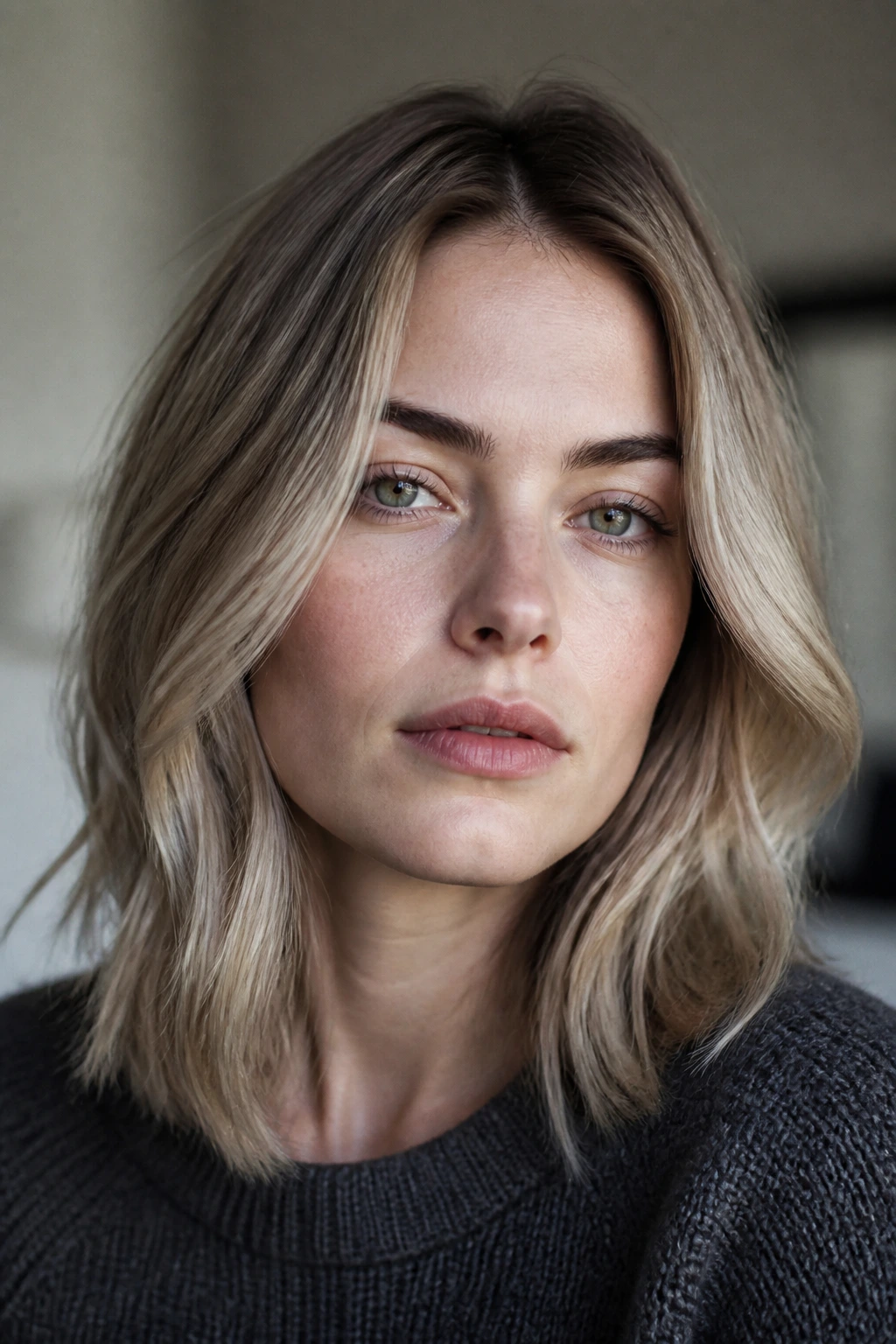 Portrait illustrating how cool undertones make hair color look cleaner on a cool-skinned person.