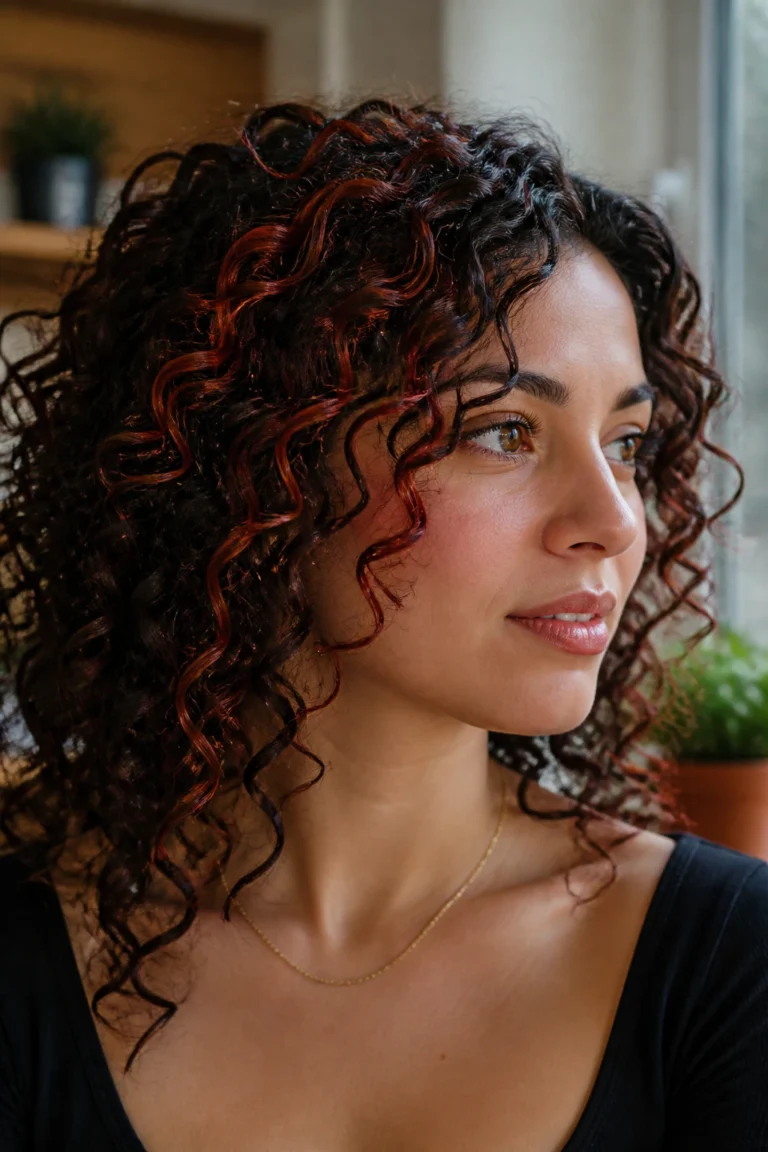 25 Red Hairstyles for Dark Curly Hair