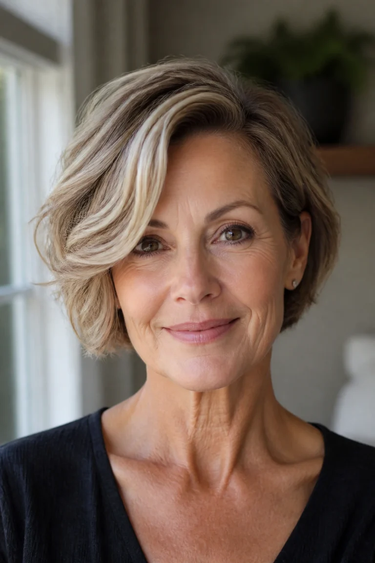 22 Short Fine Wavy Haircuts for Women Over 50
